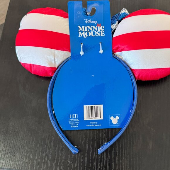 Disney Parks Stars and Strips Minnie Mouse Ears Headband NWT - Picture 3 of 3